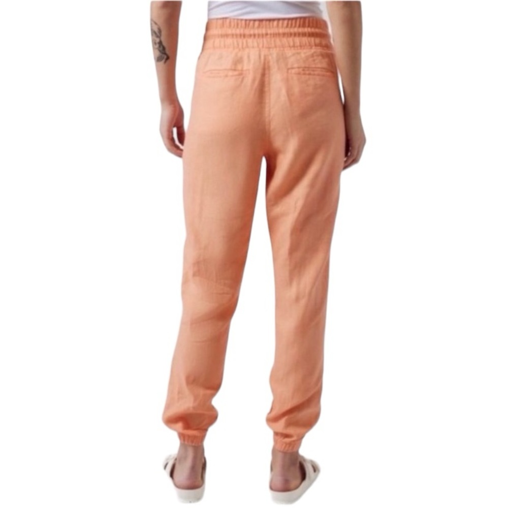 ATHLETA woman's size 10 Cabo linen peach drawstring jogger lightweight pants - Picture 13 of 13